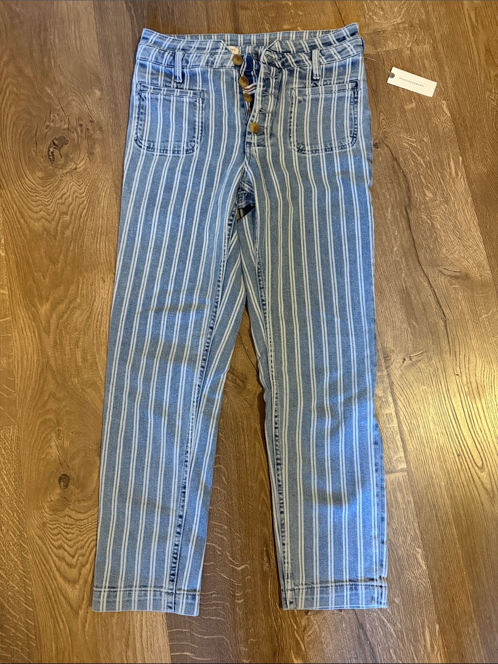 Anthropologie Pilcro and the Letterpress striped denim capri pants